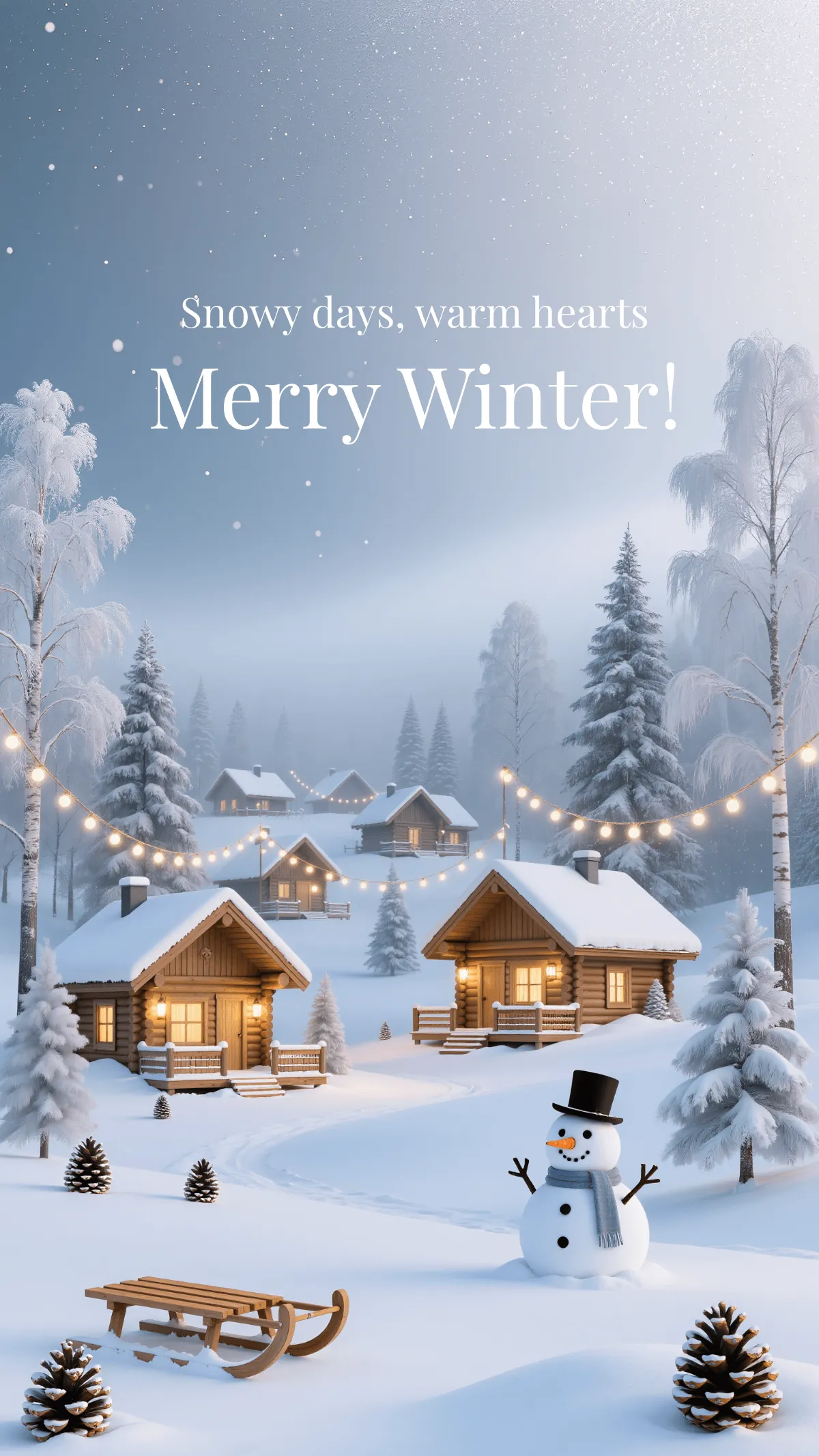 Free Merry Winter Wallpaper Template to Edit Online