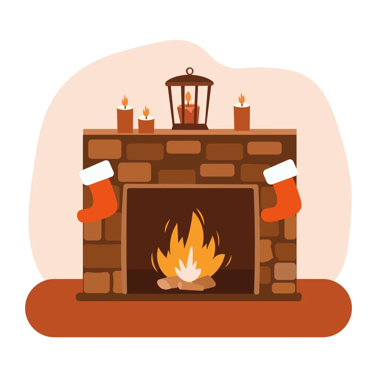 Free Fireplace Stockings Frame Clipart Template to Edit Online