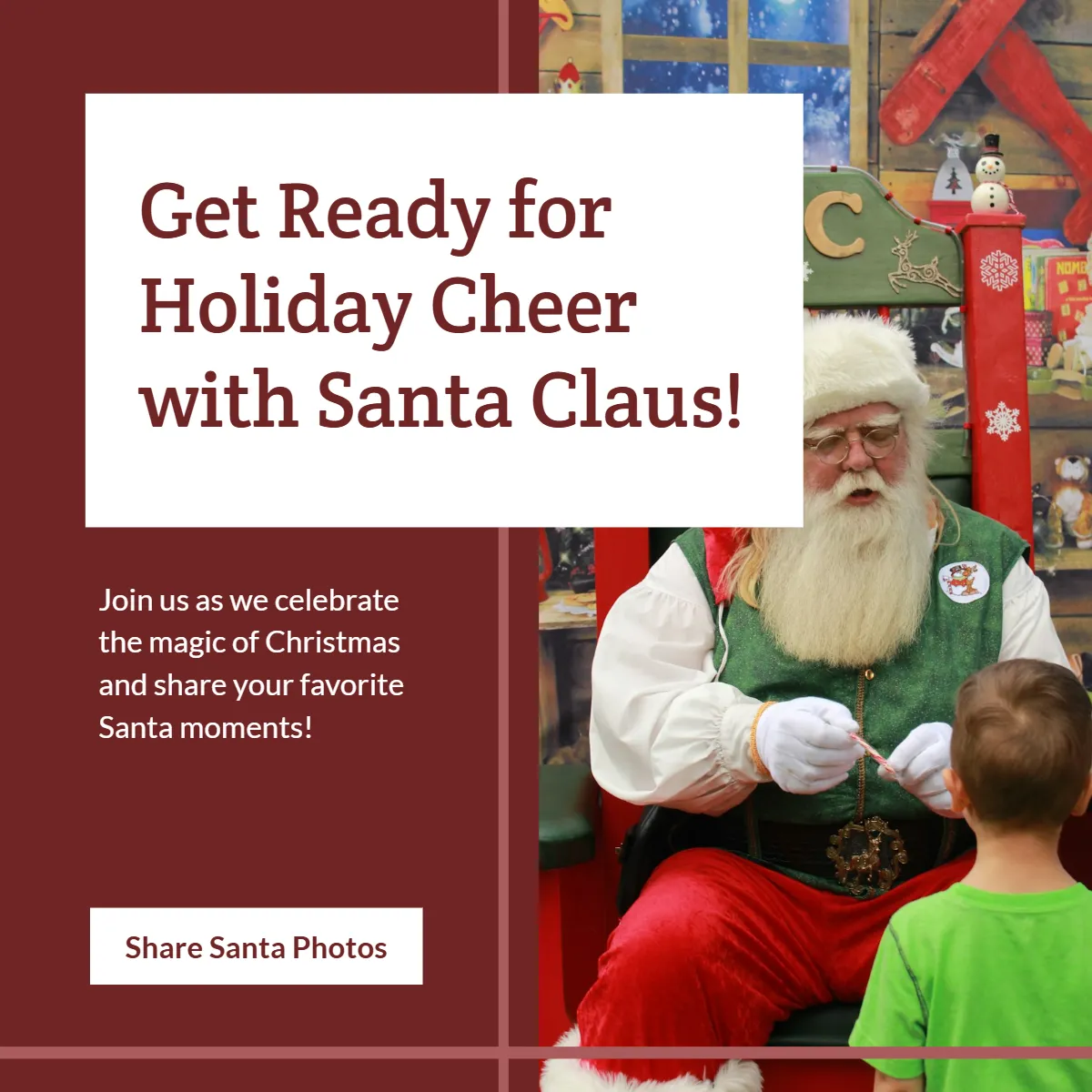 Free Santa Claus Christmas Facebook Post Template to Edit Online