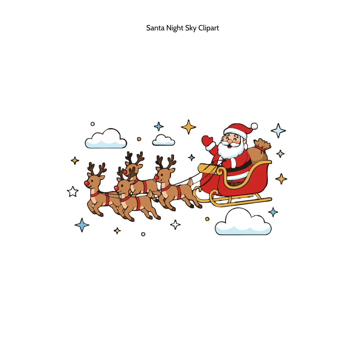 Santa Night Sky Clipart Santa Night Sky Clipart