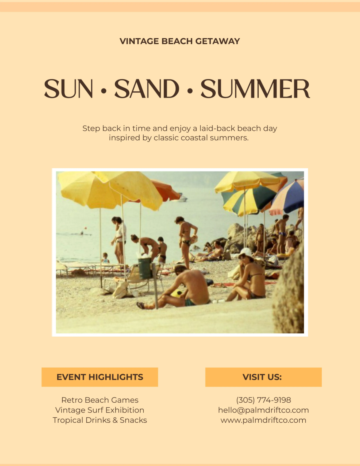 Free Vintage Beach Flyer Template to Edit Online