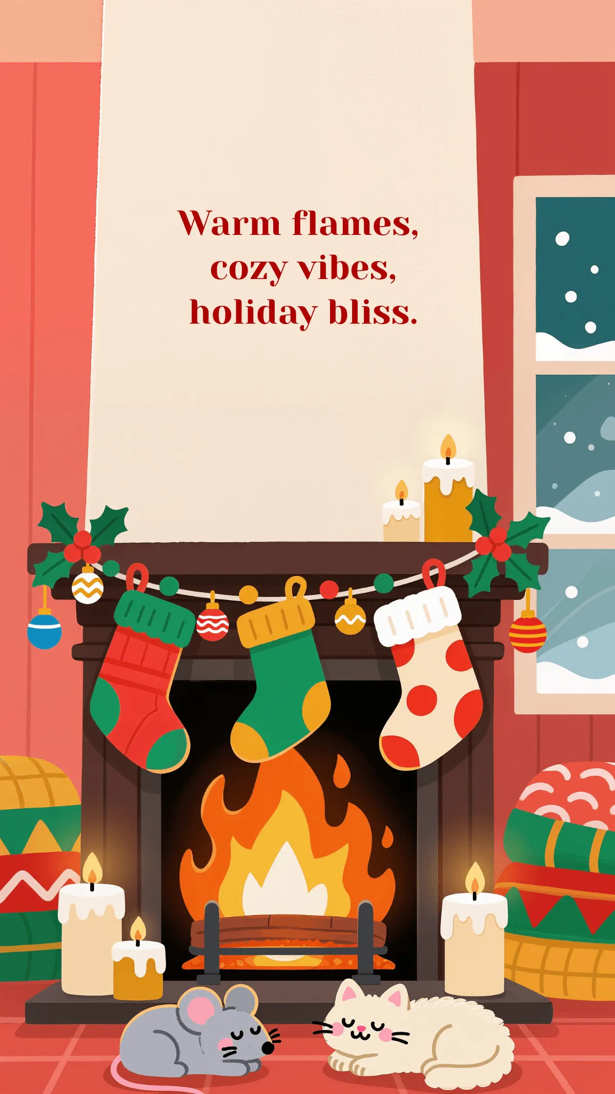 Free Cozy Fireplace Wallpaper Template to Edit Online