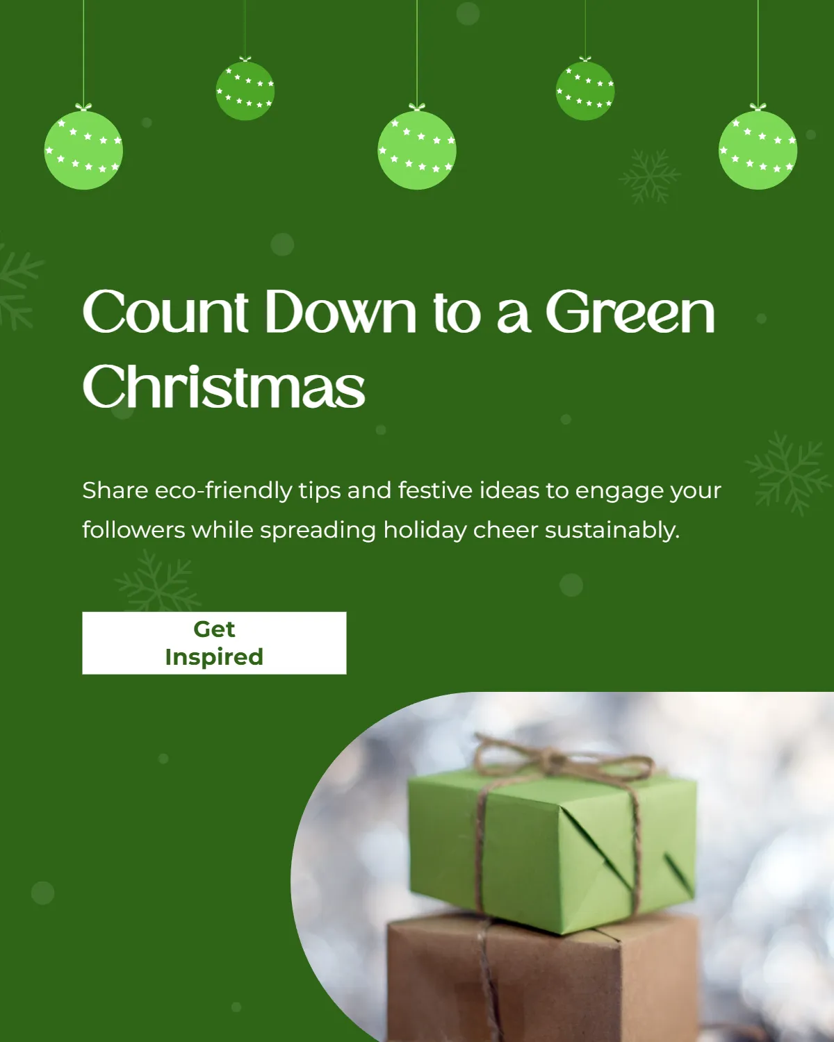 Green Countdown Christmas Instagram Post Template