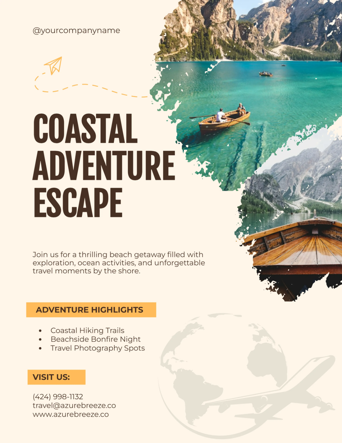 Free Travel Adventure Beach Flyer Template to Edit Online