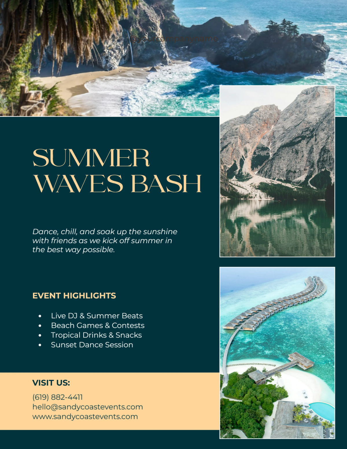 Free Summer Beach Party Flyer Template to Edit Online