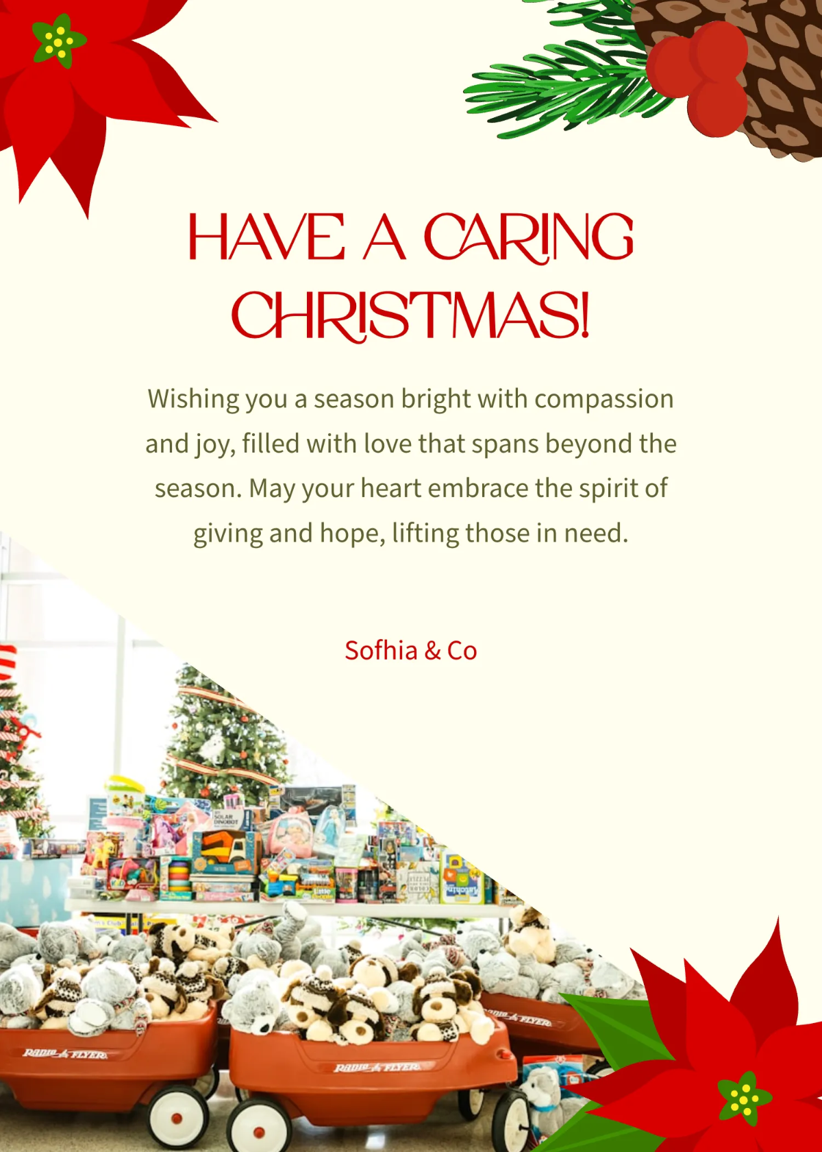 Free Charity Christmas Wishes Template to Edit Online