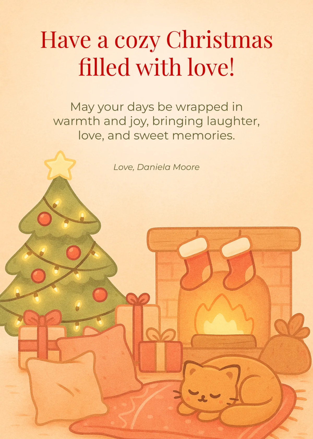Free Cozy Christmas Wishes Template to Edit Online