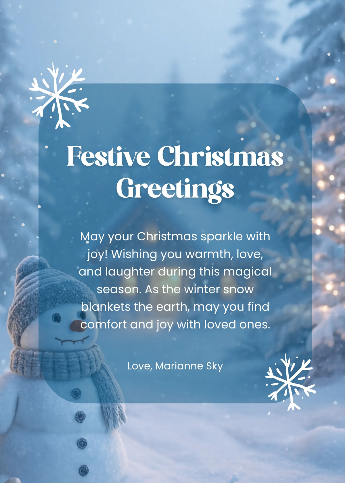 Free Winter Christmas Wishes Template to Edit Online