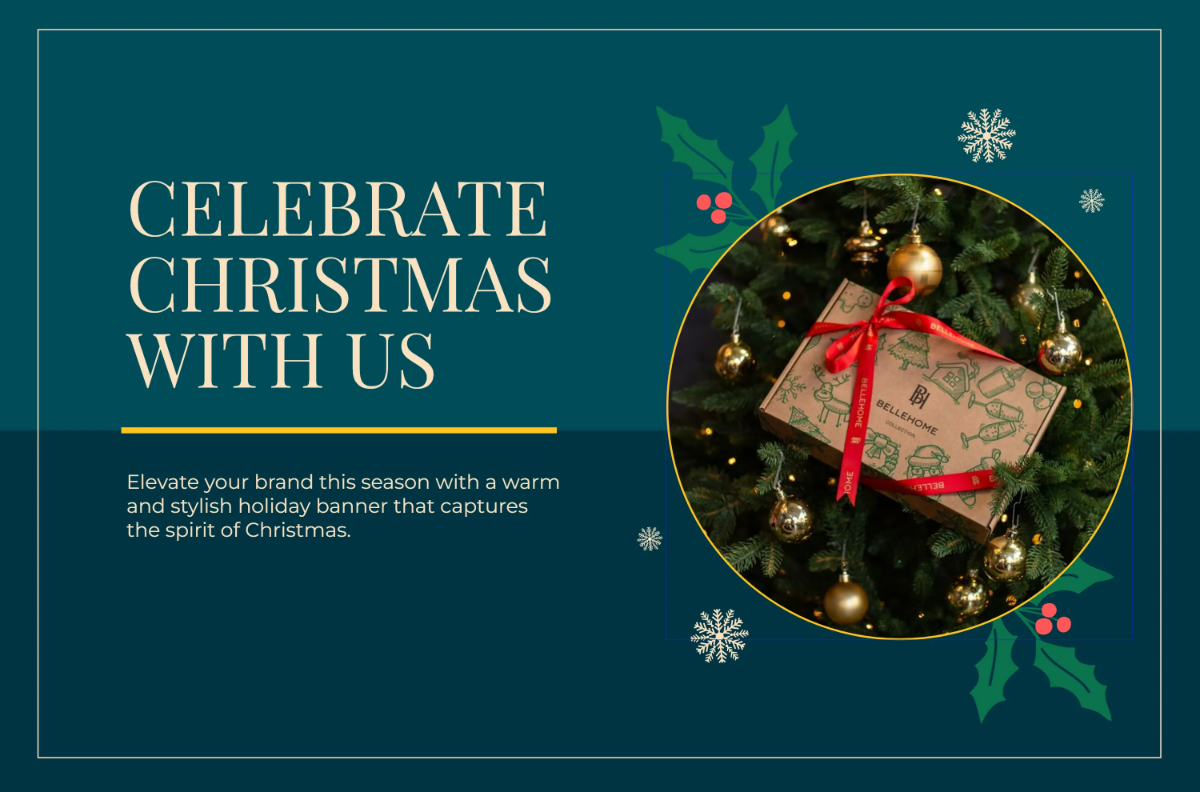 Free Christmas Brand Banner Template to Edit Online