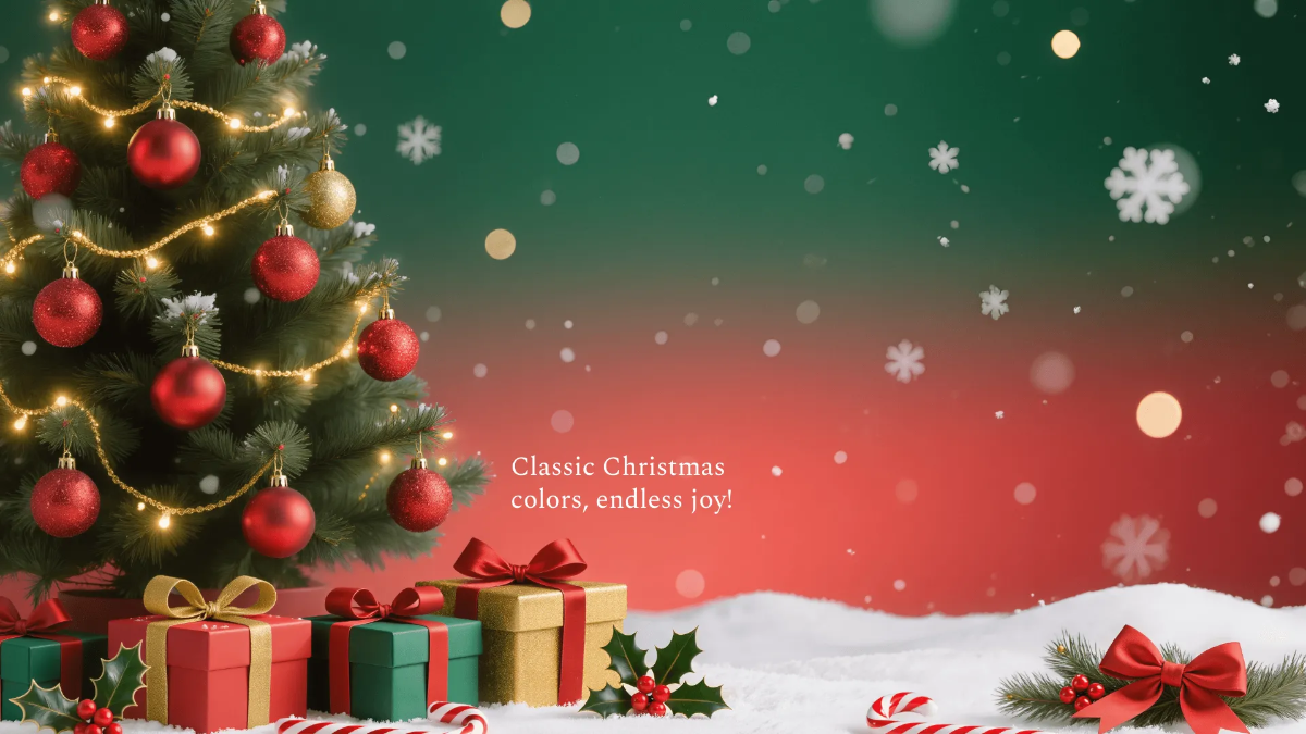 Red and Green Christmas Background Template