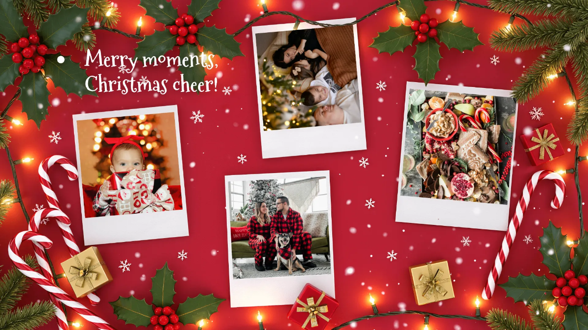 Free Christmas Photo Collage Background Template to Edit Online