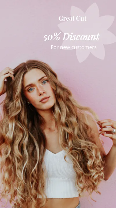 Free Hair Salon Promotion Instagram Story Template to Edit Online