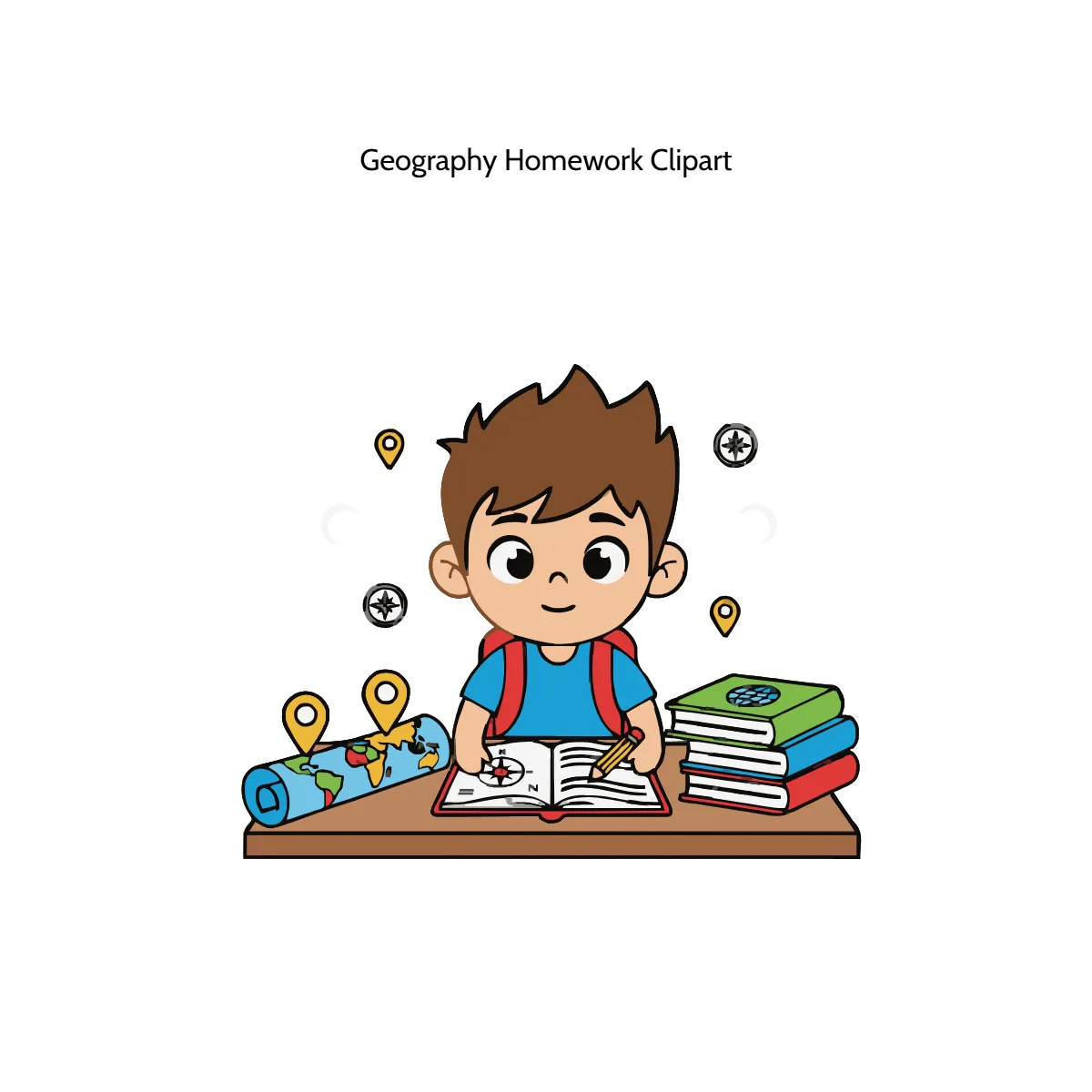 Free Geography Homework Vector Clipart (PNG, SVG) to Edit Online