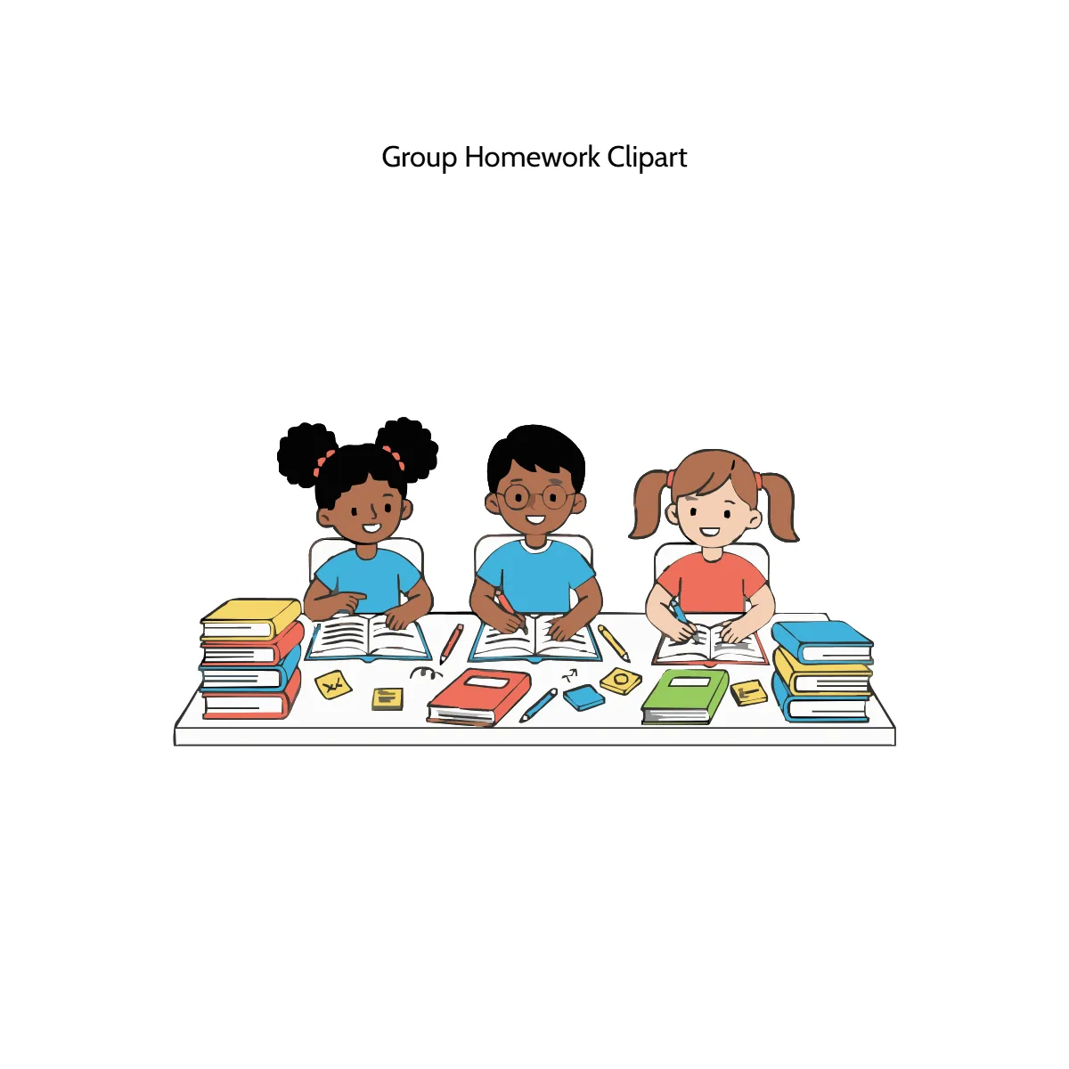 Free Group Homework Vector Clipart (PNG, SVG) to Edit Online