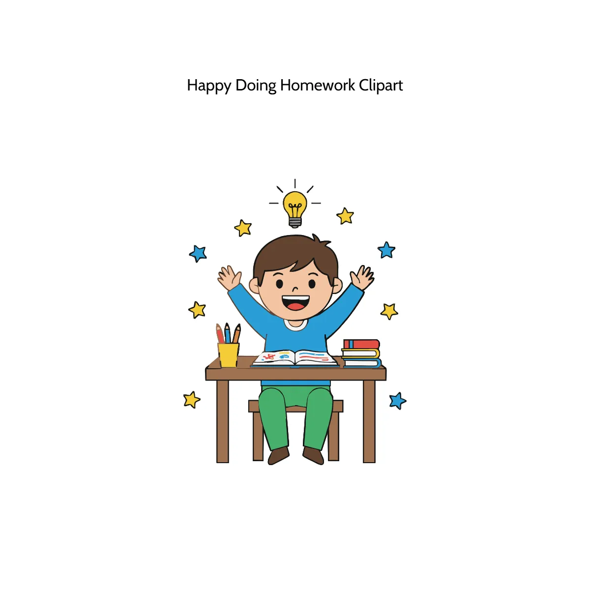 Free Happy Doing Homework Vector Clipart (PNG, SVG) to Edit Online