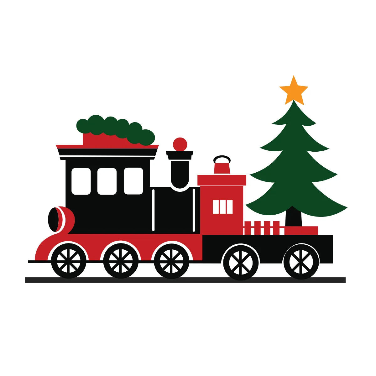 Free Christmas Train Silhouette Clipart Template to Edit Online