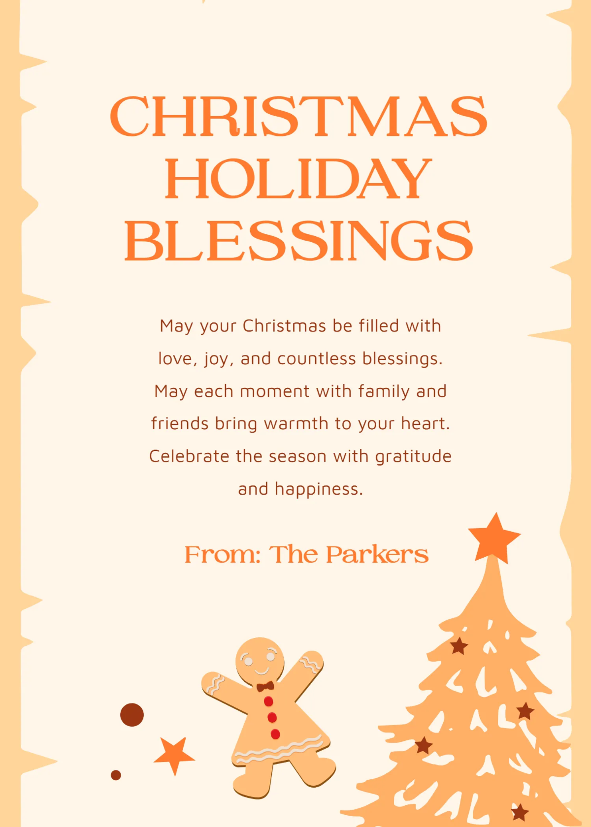 Free Christmas Blessing Wishes Template to Edit Online