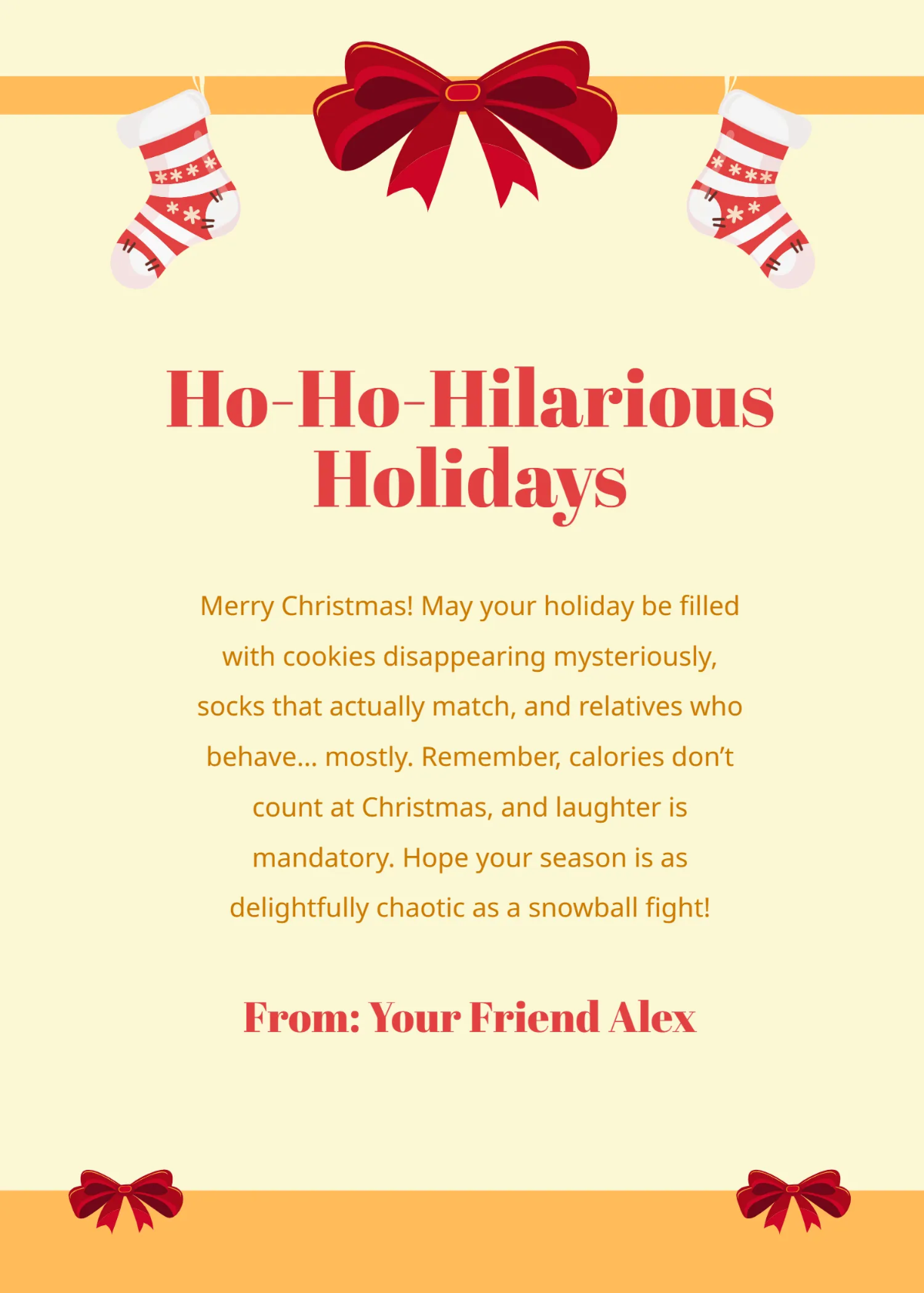 Free Best Funny Christmas Wishes Template to Edit Online