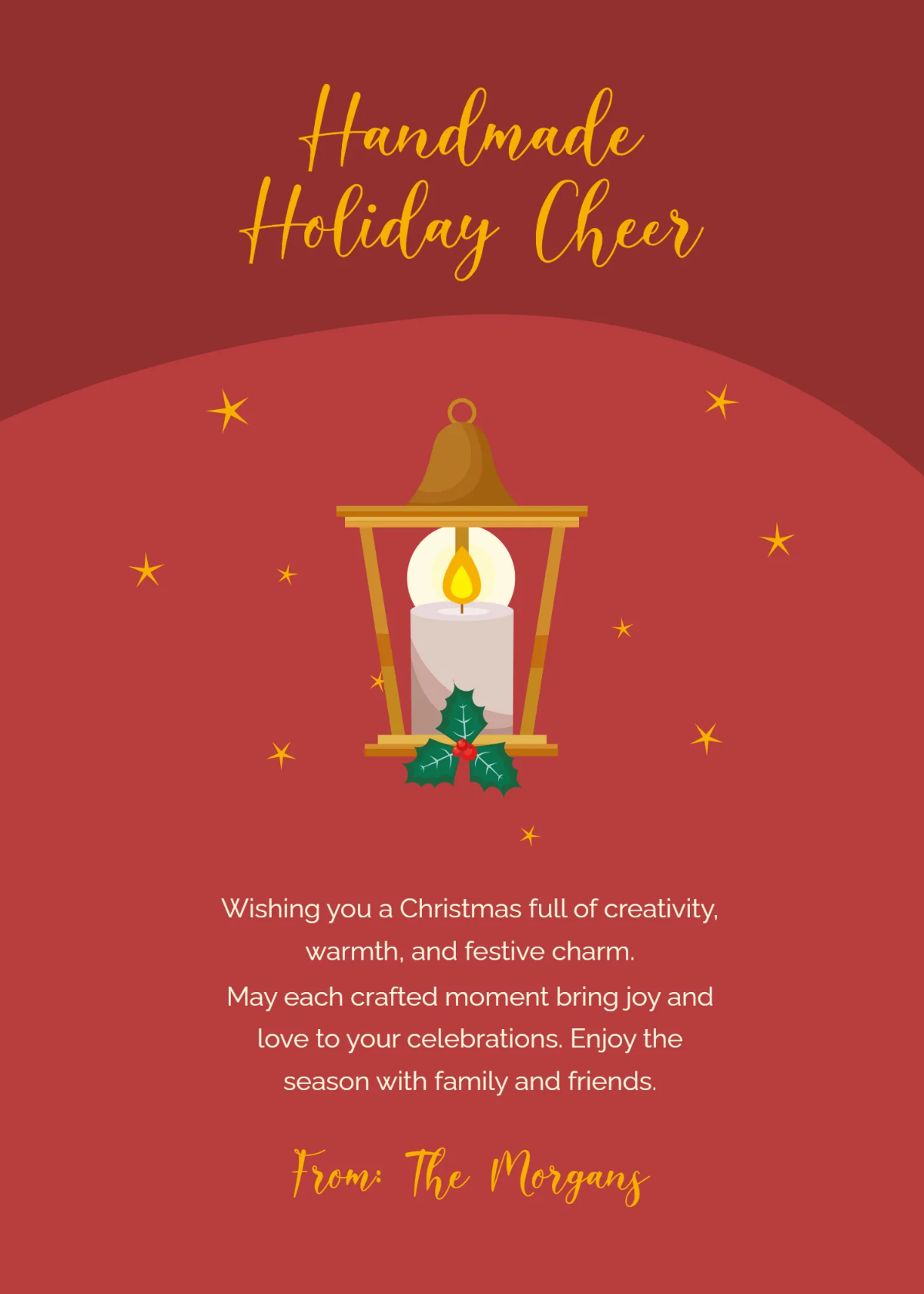 Free Craft Christmas Wishes Template to Edit Online