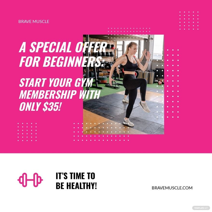 Free Fitness Promotion Linkedin Post Template