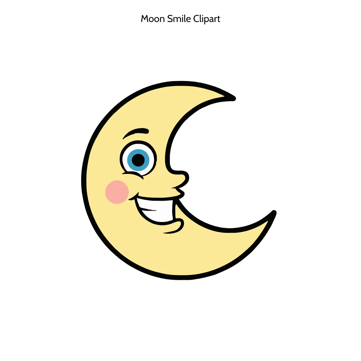 Free Moon Smile Clipart Template to Edit Online