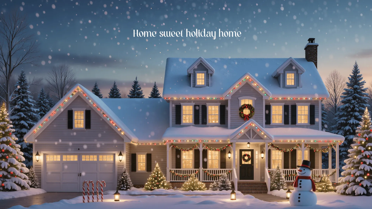 Christmas House Background Template