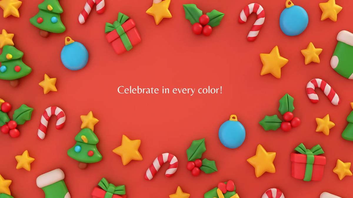 Colorful Christmas Pattern Desktop Wallpaper Template