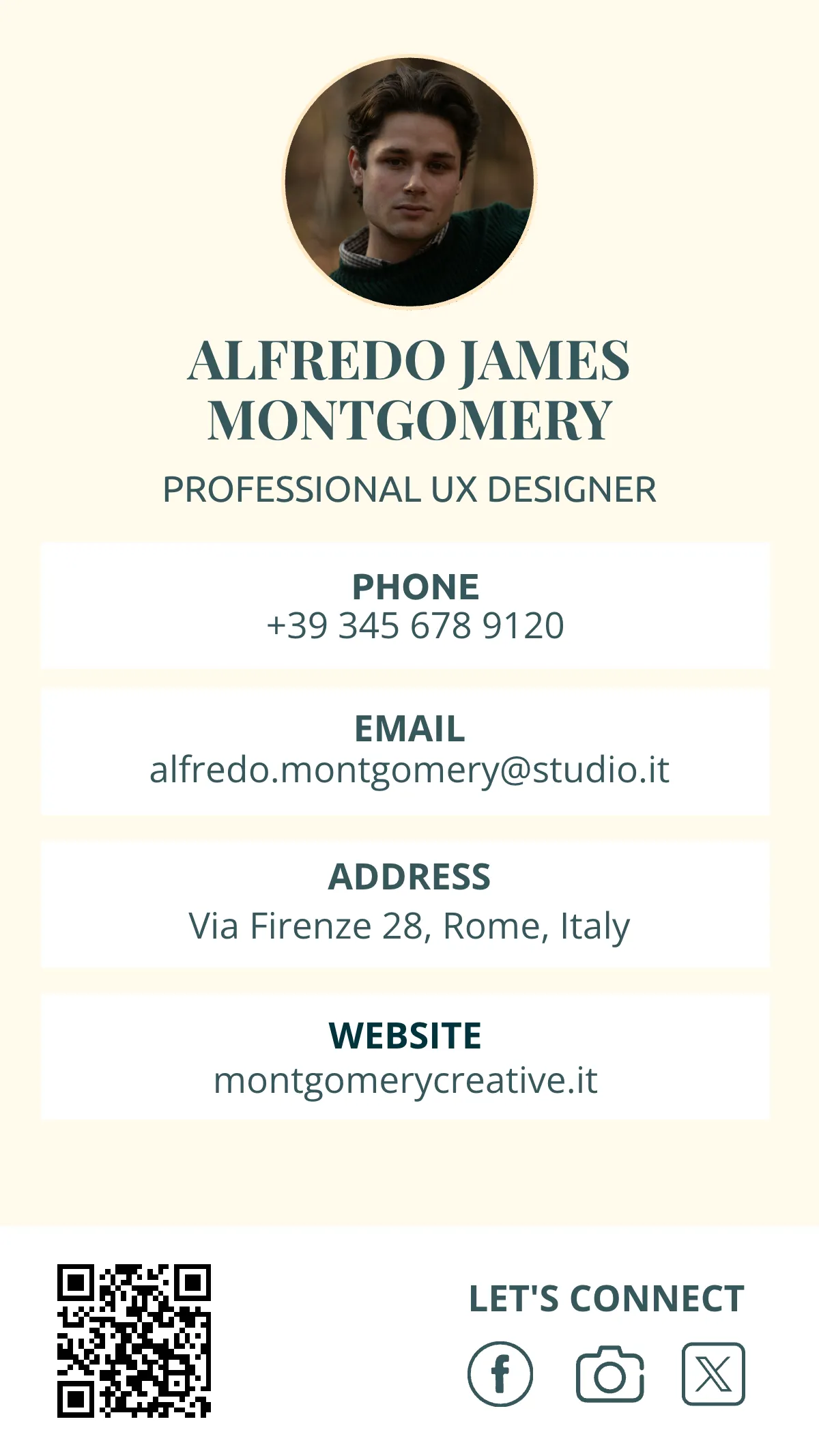 Free Elegant vCard QR Template to Edit Online