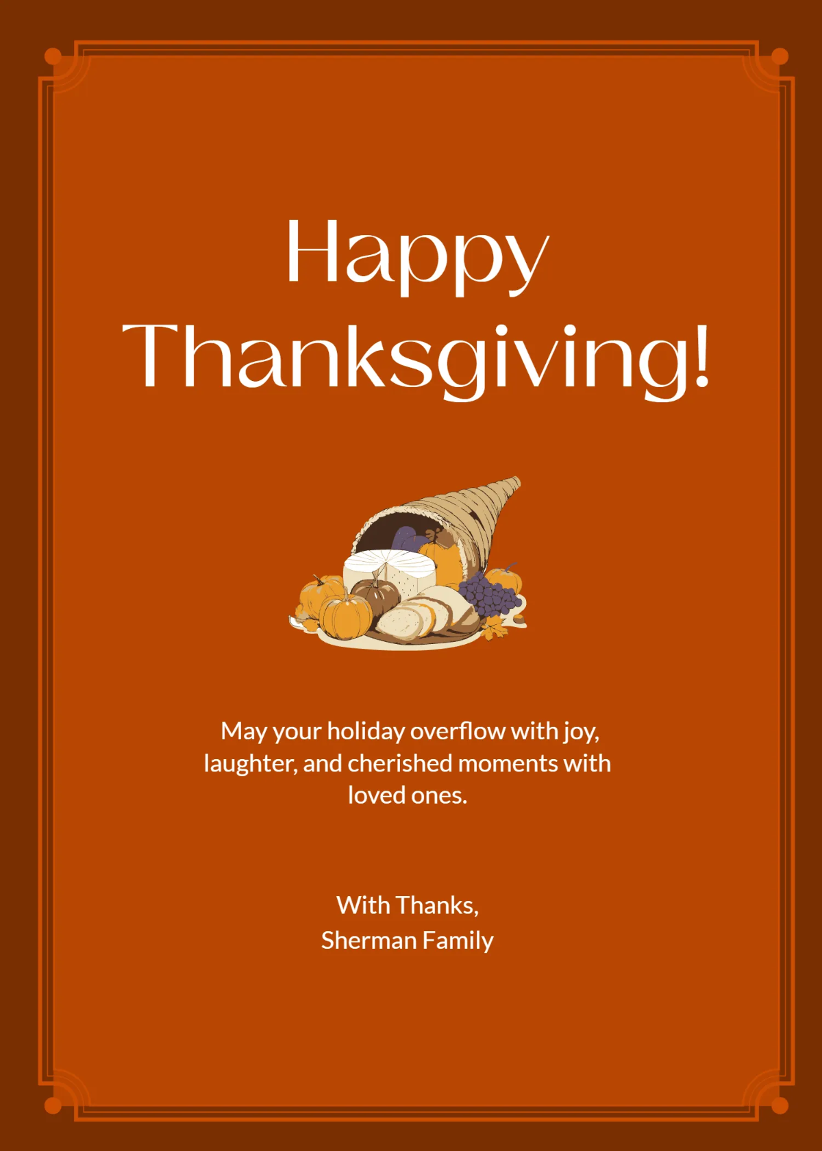 Free Short Thanksgiving Wishes Template to Edit Online