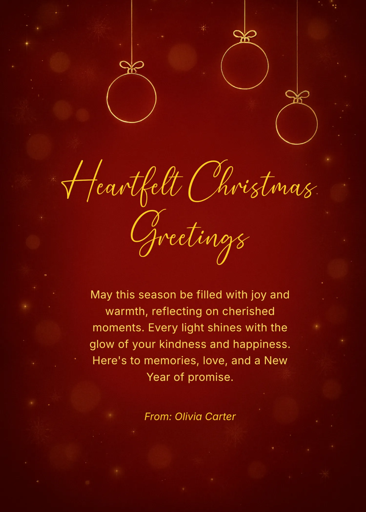 Free Red and Gold Christmas Wishes Template to Edit Online