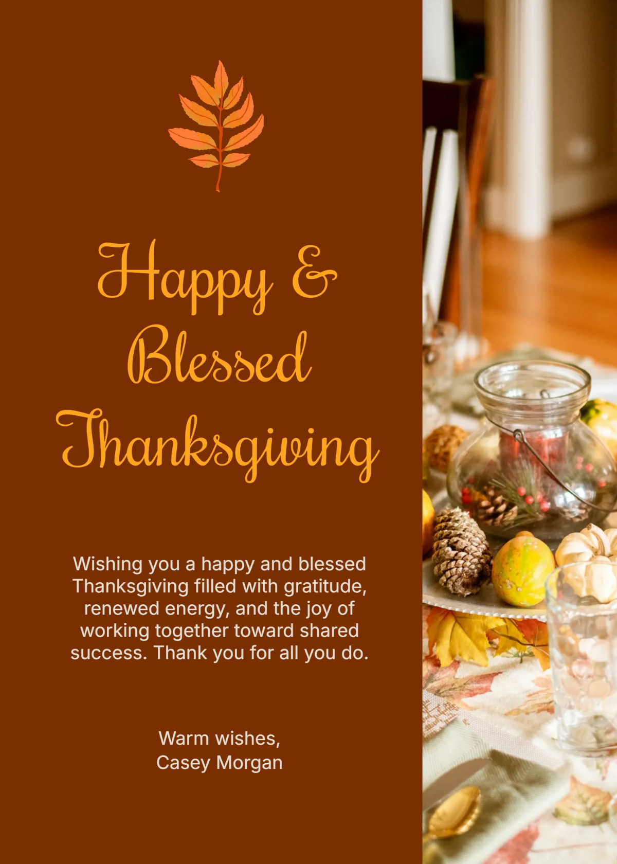 Free Happy and Blessed Thanksgiving Wishes Template to Edit Online