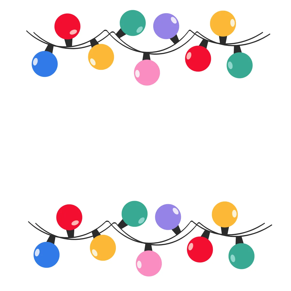 Free Holiday Lights Border Clipart Template to Edit Online