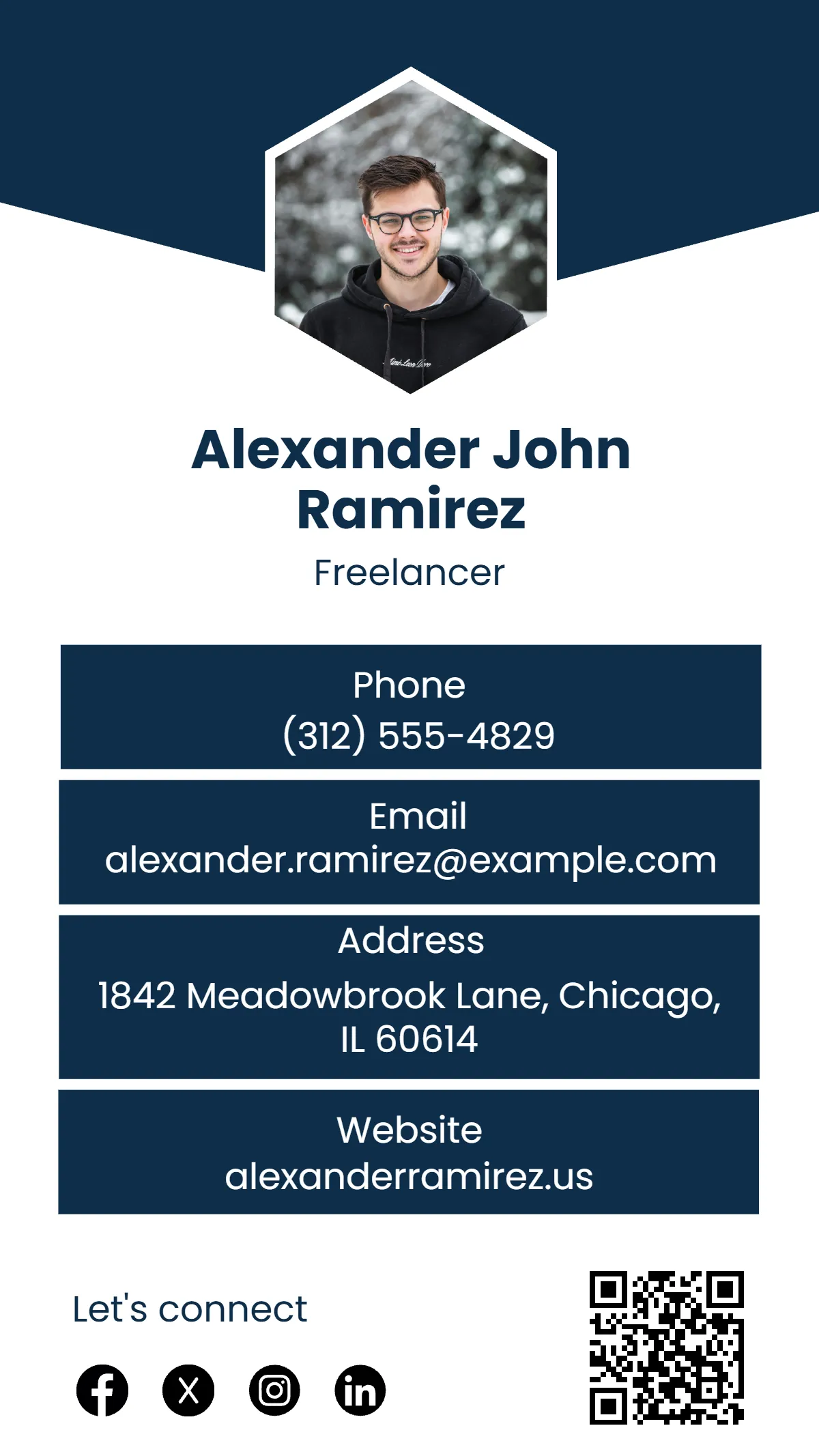 Free Freelancer vCard QR Template to Edit Online
