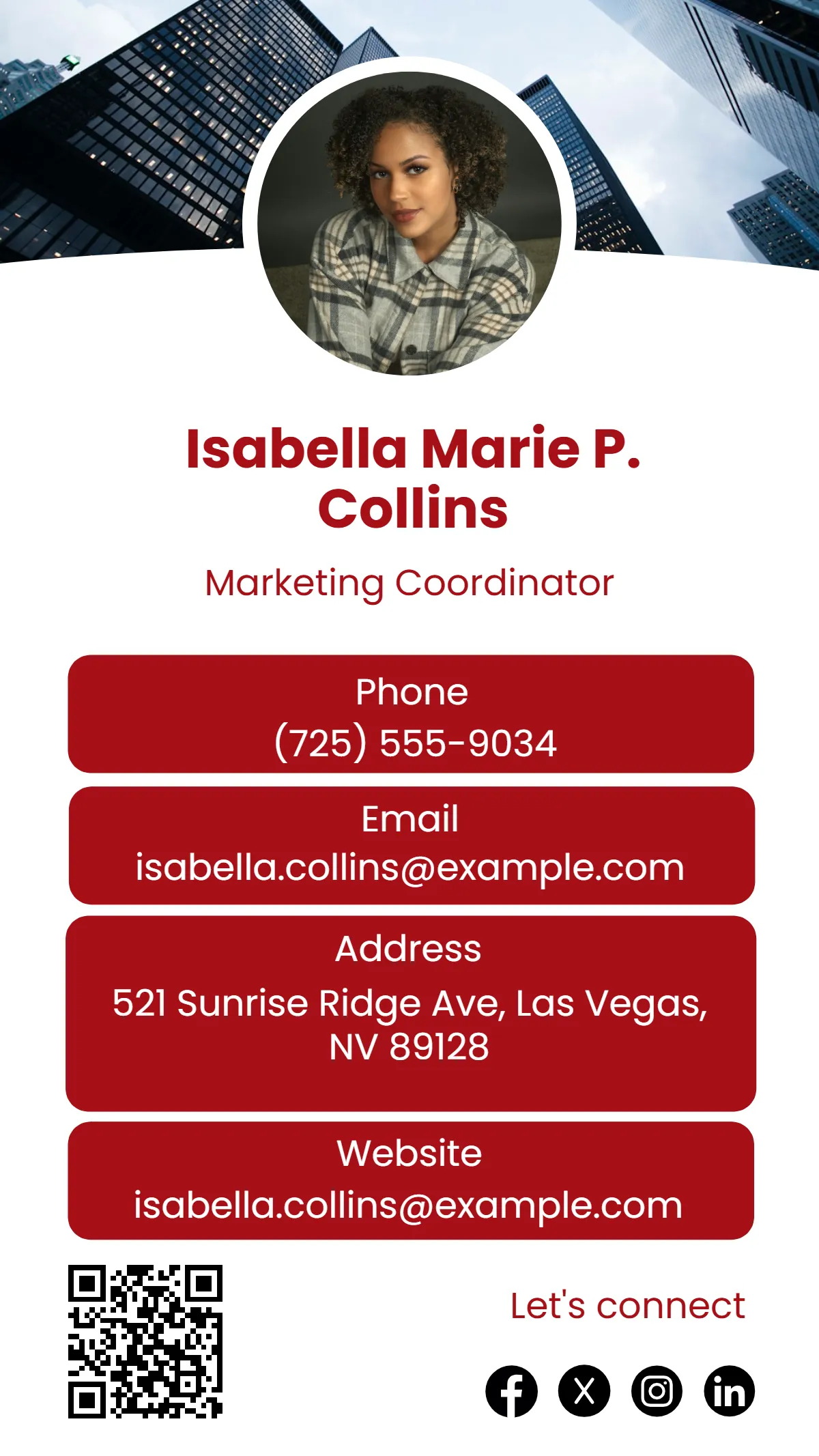 Free Marketing vCard QR Template to Edit Online