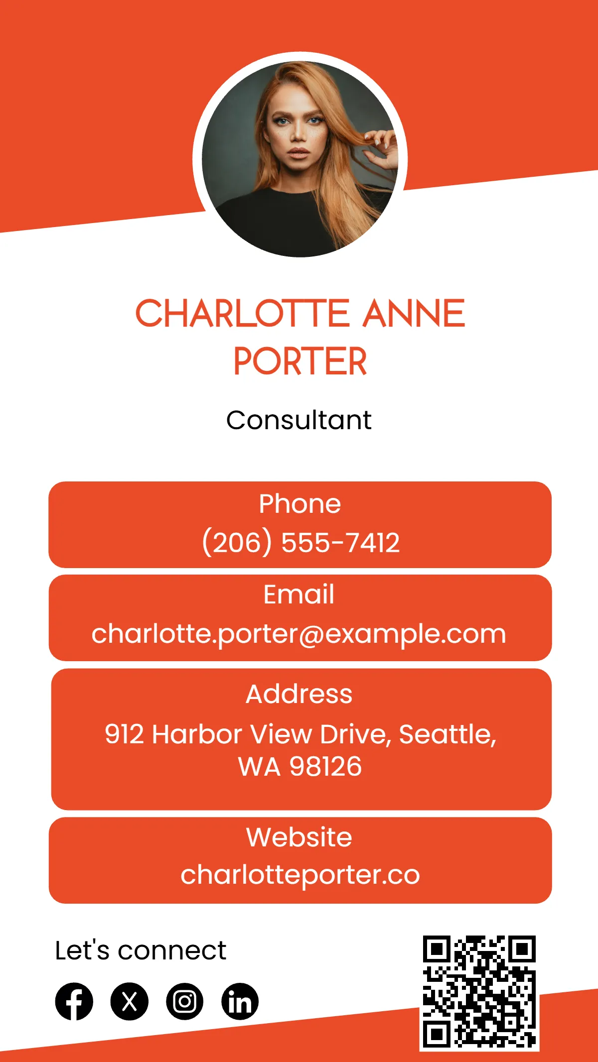 Free Consultant vCard QR Template to Edit Online
