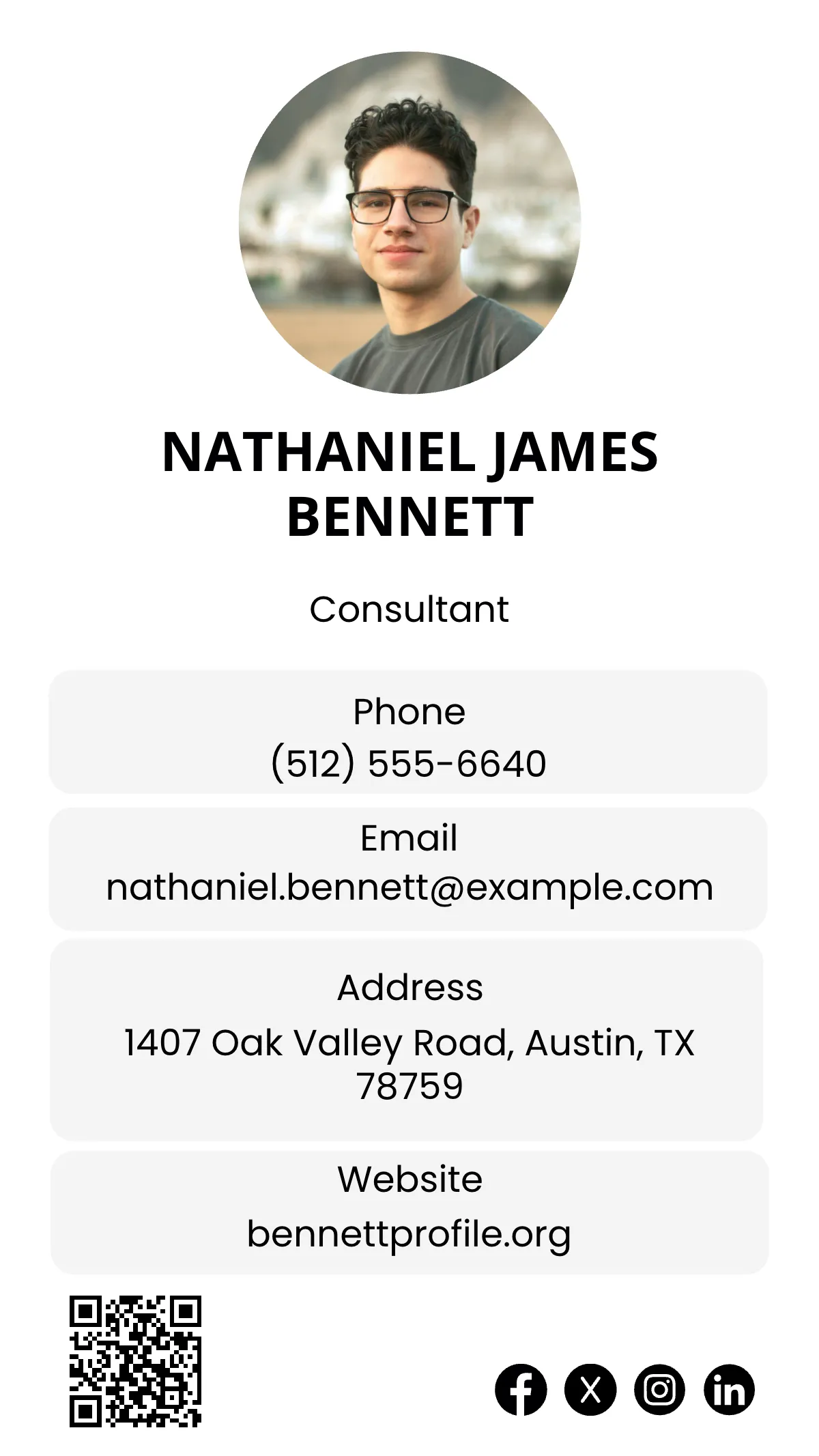 Free Executive vCard QR Template to Edit Online