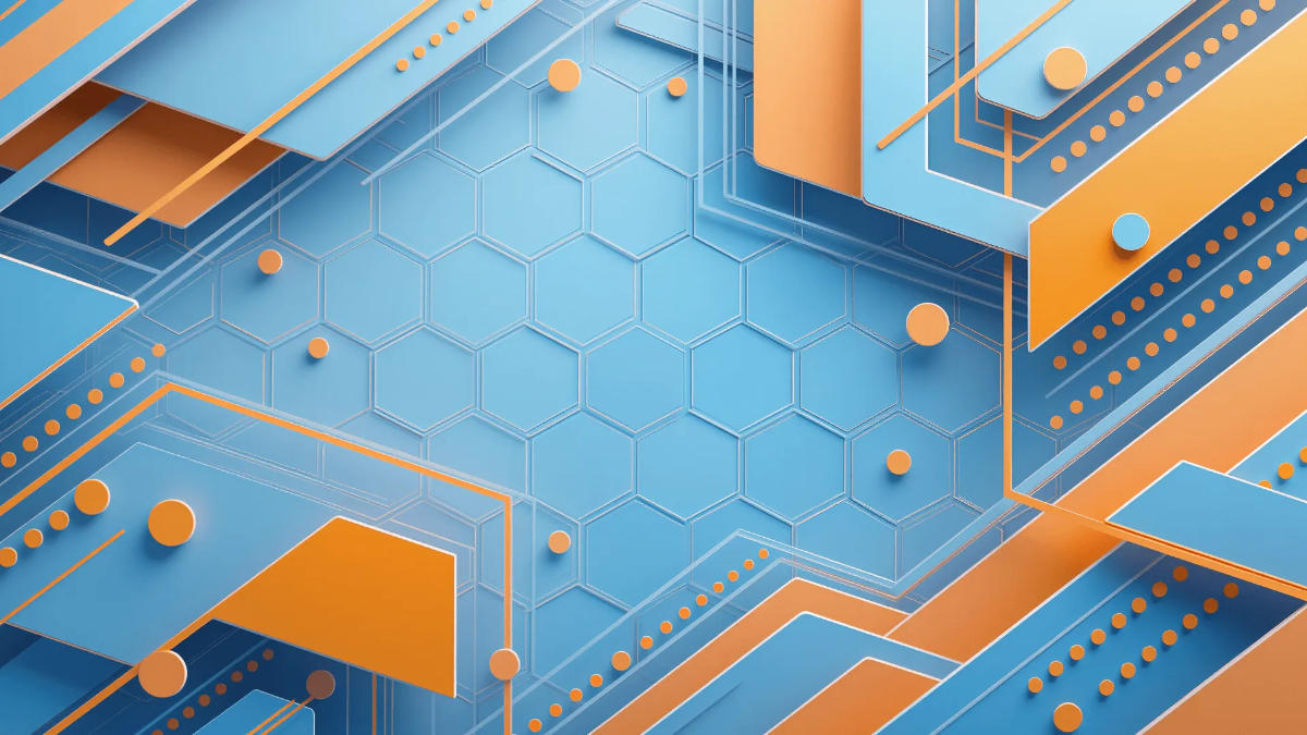 Free Blue and Orange Geometric Background Template to Edit Online