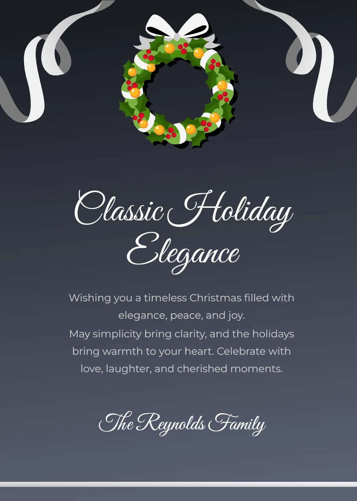 Free Black and White Christmas Wishes Template to Edit Online