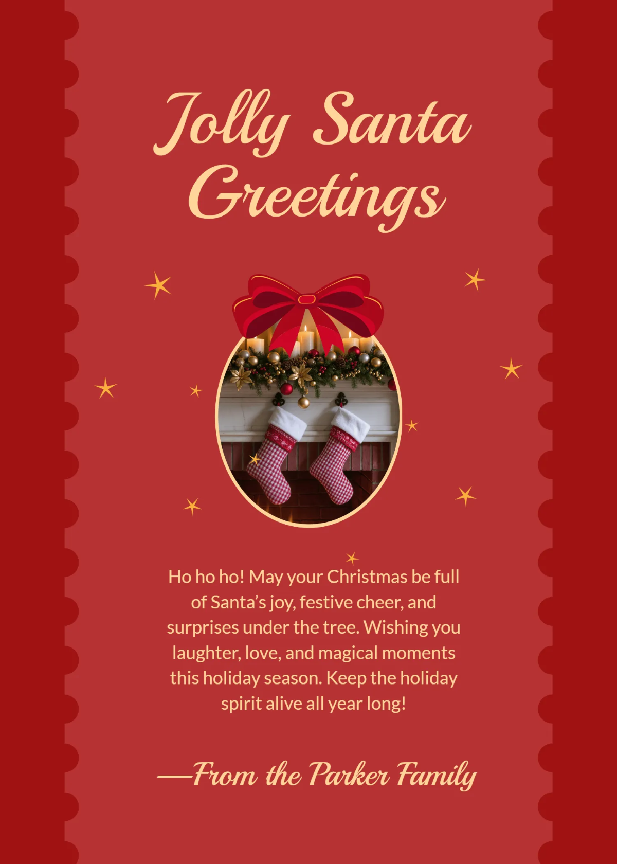 Free Santa Christmas Wishes Template to Edit Online