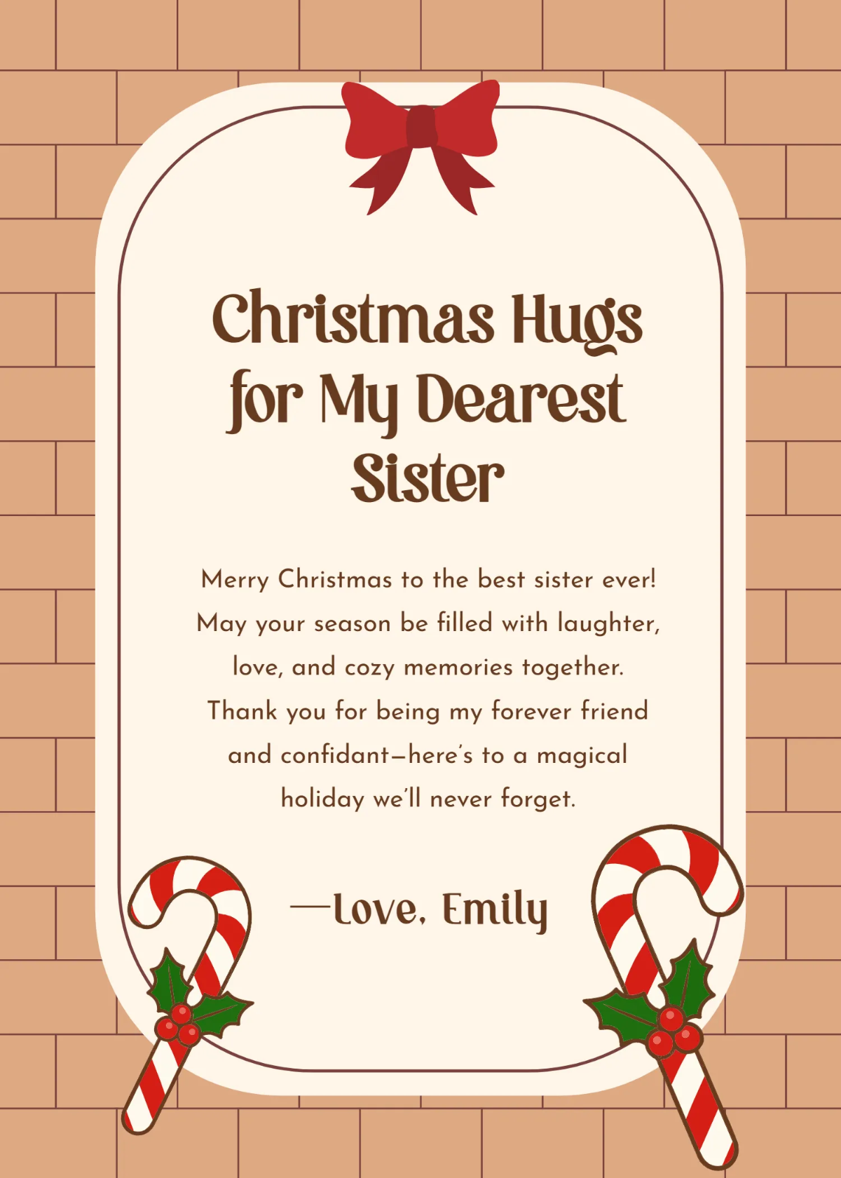 Free Sister's Christmas Wishes Template to Edit Online