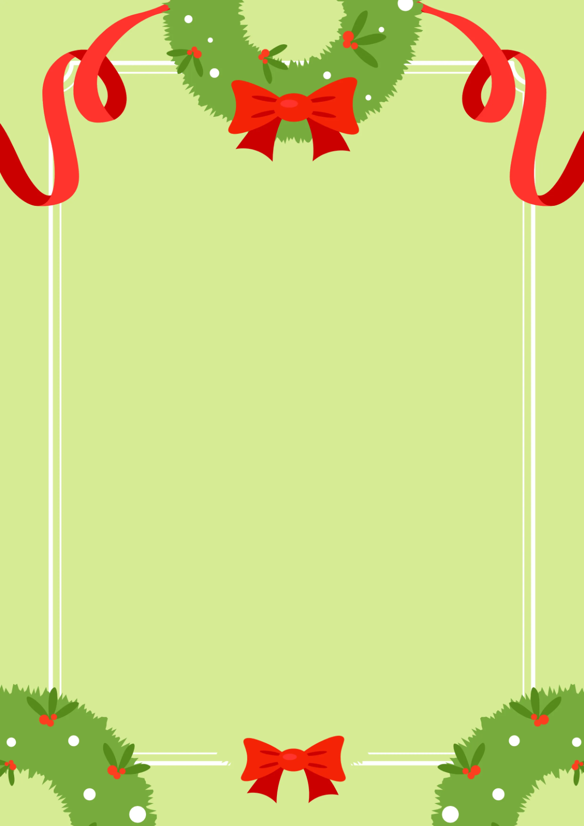 Free Green Christmas Border Template to Edit Online
