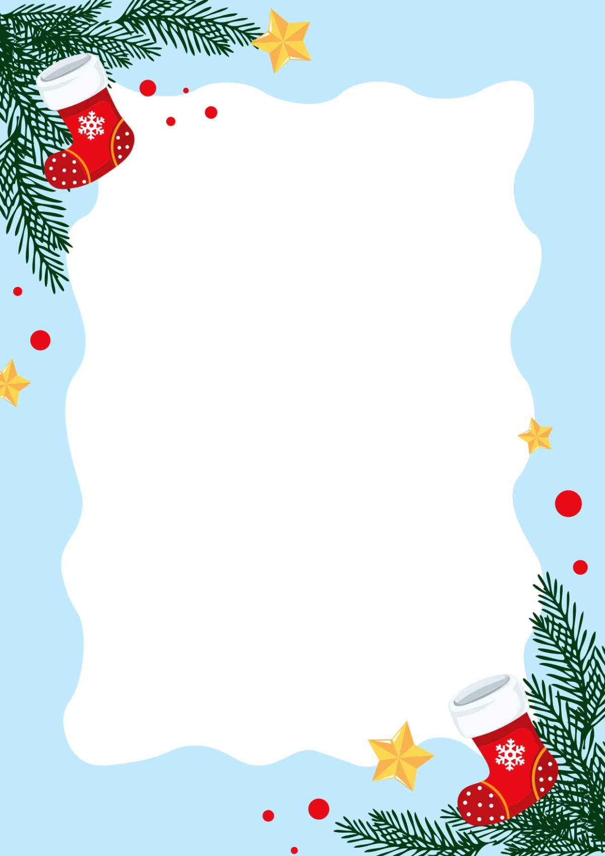 Free Garland Christmas Border Template to Edit Online