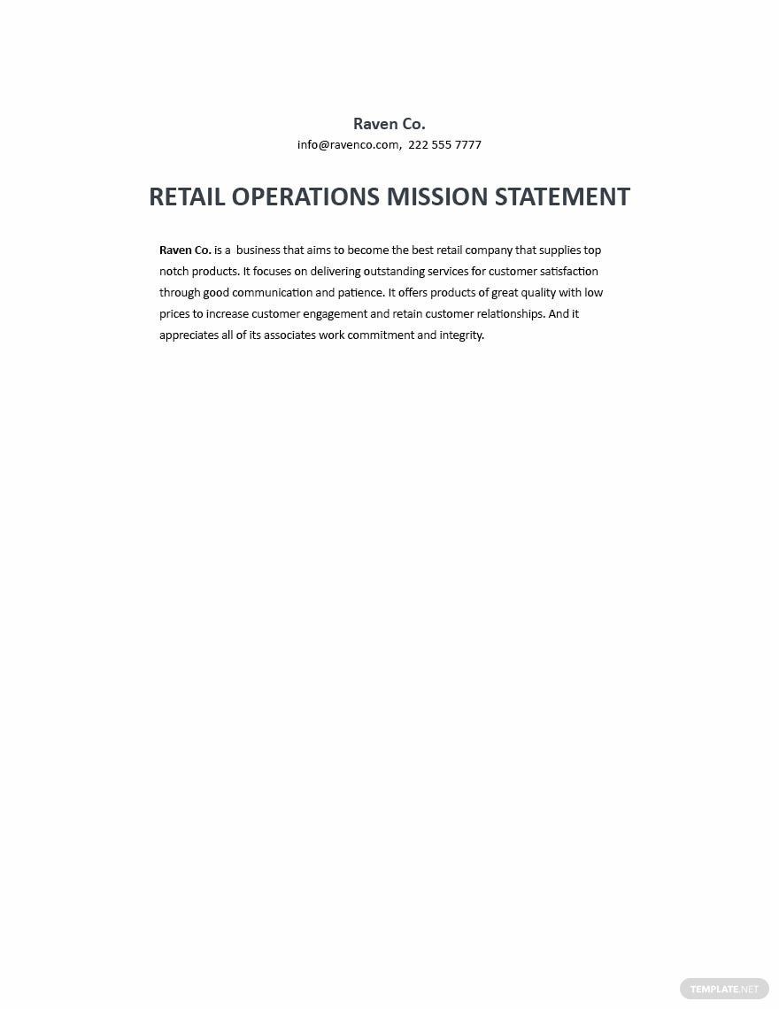 Retail Mission Statement Resume