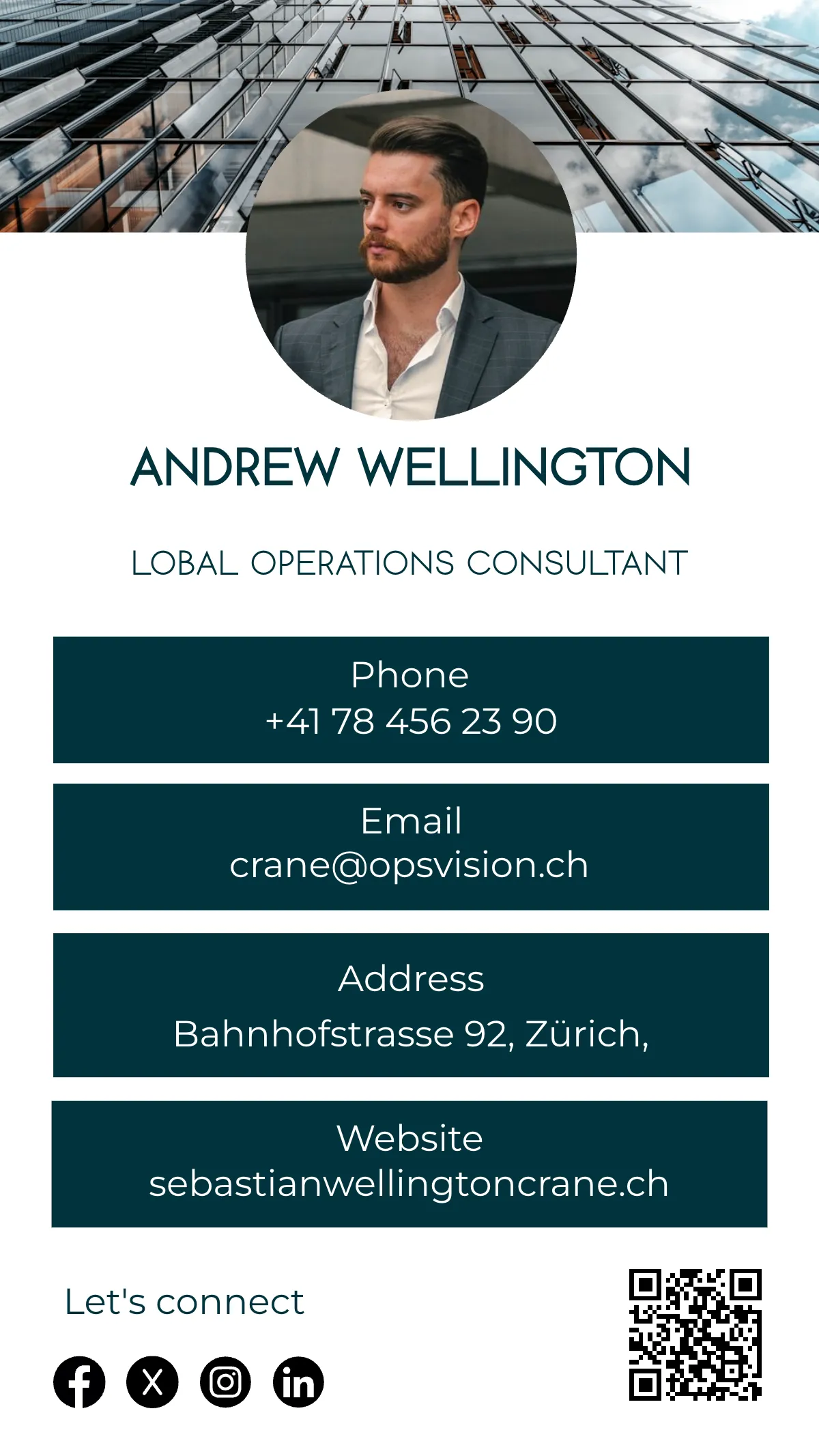 Free Professional vCard QR Template to Edit Online