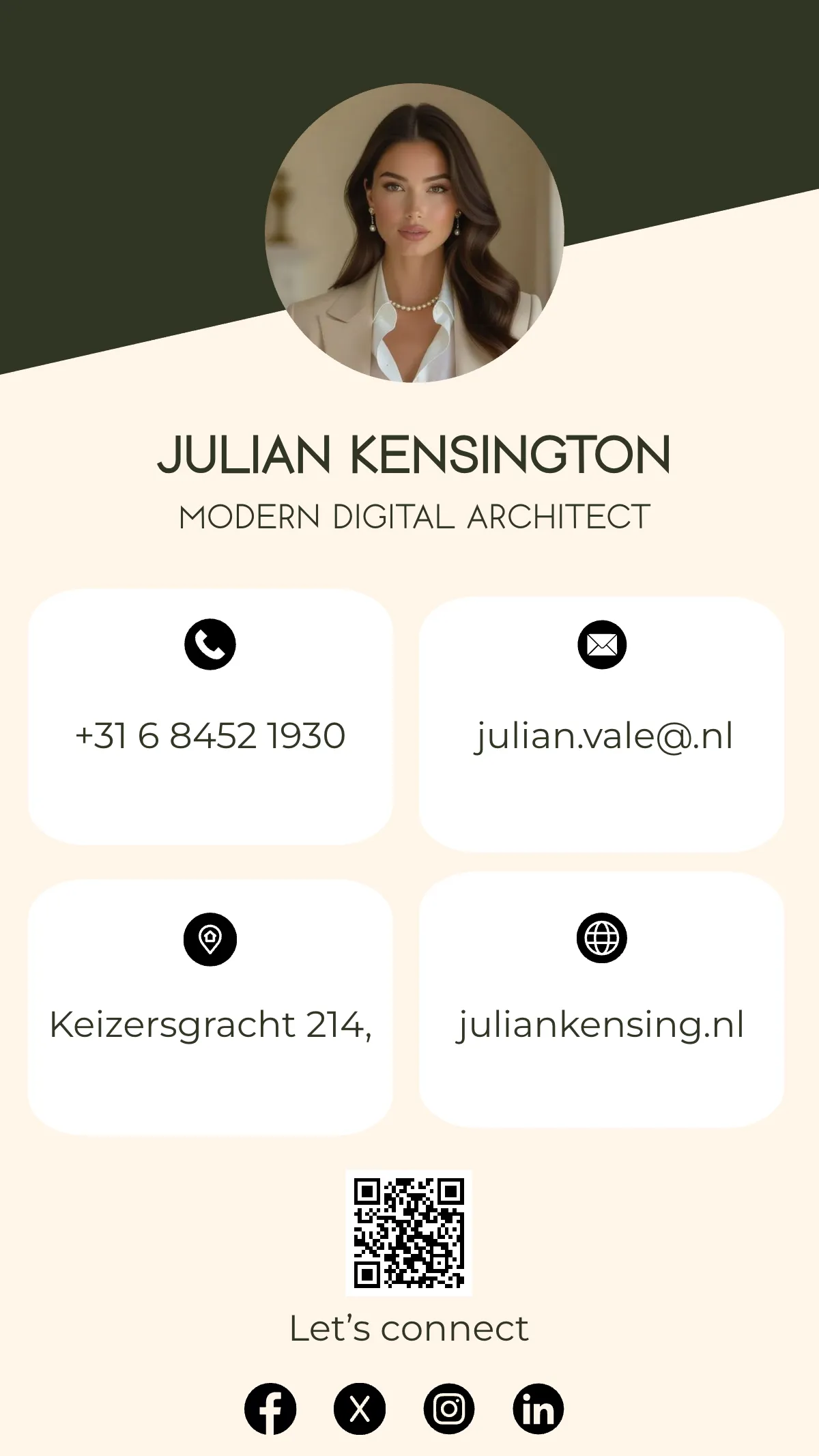 Free Modern vCard QR Template to Edit Online