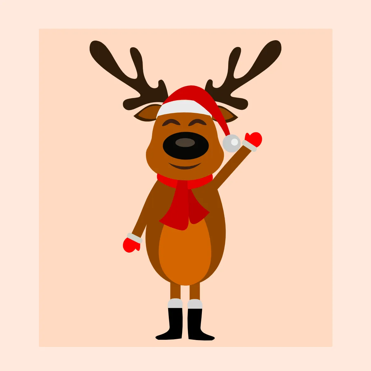 Free Cute Reindeer Silhouette Clipart Template to Edit Online