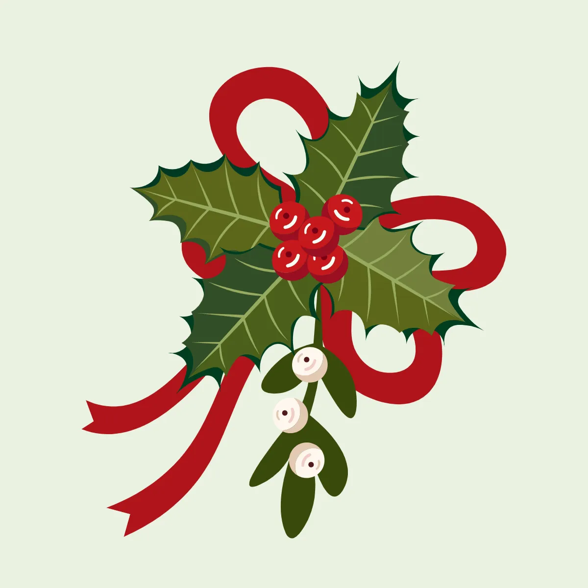 Free Holly & Berries Sticker Clipart Template to Edit Online
