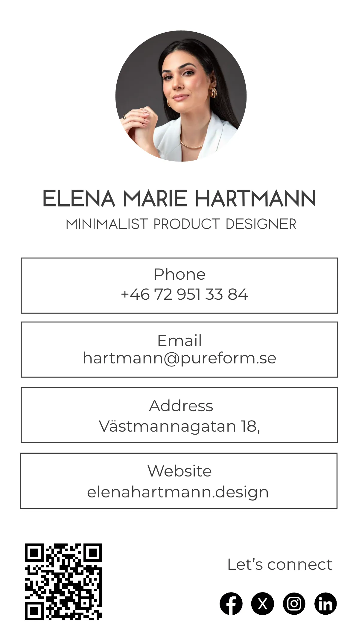 Free Minimalist vCard QR Template to Edit Online Free Minimalist vCard QR Template to Edit Online