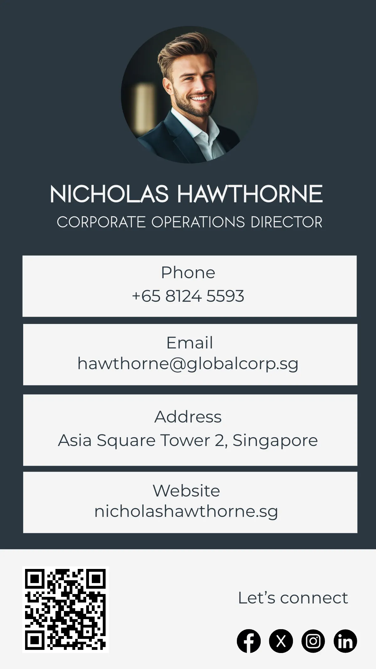 Free Corporate vCard QR Template to Edit Online