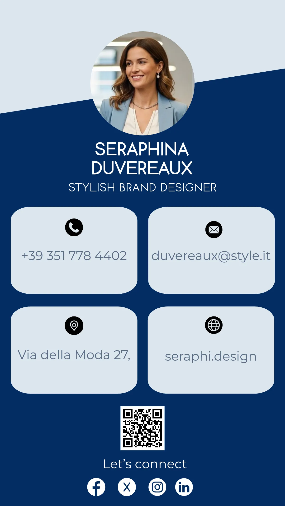 Free Stylish vCard QR Design Template to Edit Online